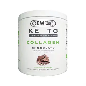 케토 콜라겐 단백질 파우더 MCT 오일 개인 라벨 콜라겐 펩타이드 분말 케토 저탄수화물 다이어트 생선 콜라겐 보충제