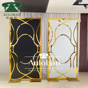 Unique Design Dubai <b>Gold</b> Stainless Steel Wedding <b>Backdrop</b> for Wedding - Product Image 2