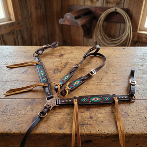 Ensemble de sellerie Fire Horse en cuir naturel souple, léger, perlé et texturé, couleur personnalisable, comprenant une selle anglaise saisonnière et une selle western - Product Image 3