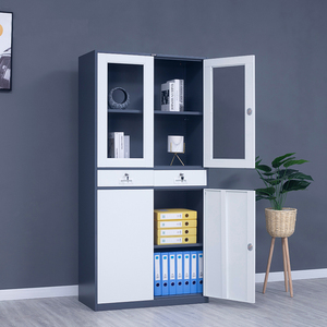 HUIYANG frame metal cabinets with 2 pairs glass doors Storage luoyang office metal 2 drawer file cabinet with machinery lock