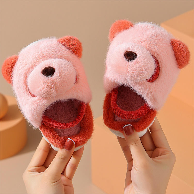 Children's Cotton slippers Boys and Girls Winter Soft Soled Baby Panda Plush slippers