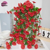 Fleur artificielle murale en plastique Morning Glory, panier suspendu pour jardin et cour, décoration florale semi-artisanale pour la maison