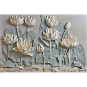 Nouveau papier peint mural <span class=keywords><strong>zen</strong></span> chinois, papier peint en relief 3D réaliste, aspect vertâtre, autocollant mural bleu pour la décoration intérieure <span class=keywords><strong>de</strong></span> la chambre - Product Image 4