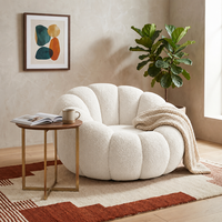 Canapé paresseux moderne en tissu peluche, gain de place, siège individuel pour salon et chambre à coucher