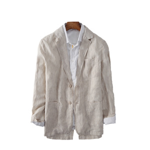 <span class=keywords><strong>Costume</strong></span> <span class=keywords><strong>Homme</strong></span> Rayé en <span class=keywords><strong>Lin</strong></span> pour l'Été, Coupe Slim, pour <span class=keywords><strong>Mariage</strong></span> ou Cérémonie, avec Pantalon et Blazer Deux Boutons, Idéal pour Tenue Formelle ou Affaires Personnalisée - Product Image 1