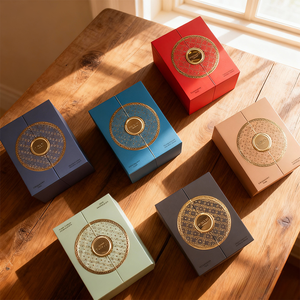 Boîtes rigides en papier de luxe pour cosmétiques et parfums, avec design créatif personnalisé, estampage à chaud, fermeture magnétique à double porte - Product Image 4
