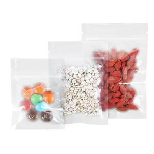 カスタムクリア透明3サイドシールバッグフラット再封可能ジップロック食品包装プラスチックポーチバッグ