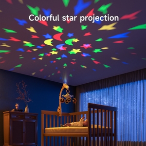 Mobile musical pour bébé Tumama avec girafe télécommandée, projecteur d'étoiles rotatif à 360 degrés, lumière de lit pour bébé - Product Image 4