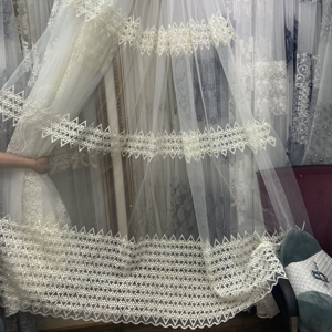 Top <span class=keywords><strong>Finel</strong></span> naturel brodé voilages pour salon chambre élégant fil rideaux broderie blanc Voile rideaux panneau - Product Image 1