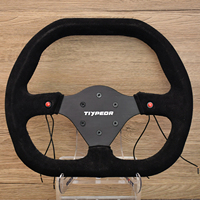 Volante de Carreras de 350 mm Tipo D, de Gamuza Plana, Compatible con PC, para Autos Deportivos, Simulador de Carreras con Cable para Smart TV