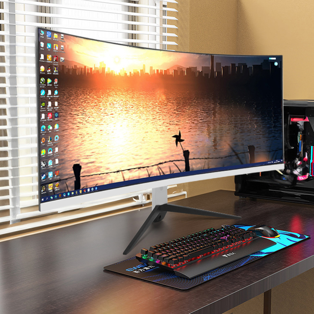 34 Inch Lcd Monitor 165 Hz 180Hz 4K Computer Display Rgb Light Bar Gaming Curved Screen Monitors