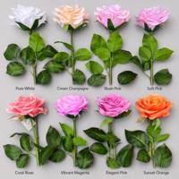 Grandes roses artificielles au toucher réel, fausses fleurs pour la décoration de la maison, les mariages, les événements, mur de fleurs, toile de fond