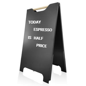 जेएच-मैक व्हाइट ए-बोर्ड फ्रीस्टैंडिंग मेटल ए-फ्रेम साइडवॉक साइन सैंडविच बोर्ड कैफे, दुकानें, बार रेस्तरां के लिए - Product Image 2