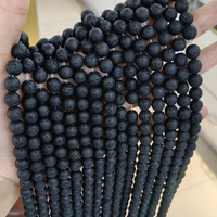 천연 화산석 라운드 비즈 4mm 6mm 8mm 10mm 12mm DIY 팔찌 목걸이 재료