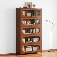 Bibliothèque murale moderne et minimaliste en bois sur mesure, anti-poussière, avec porte et grand rangement pour la maison, le bureau ou le salon