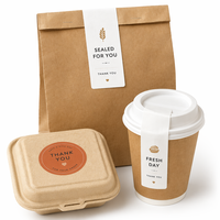Autocollants personnalisés en papier résistant à l'huile et à l'eau - Étiquettes d'emballage alimentaire autocollantes de qualité supérieure pour gobelets à café, boîtes à emporter, sécurité