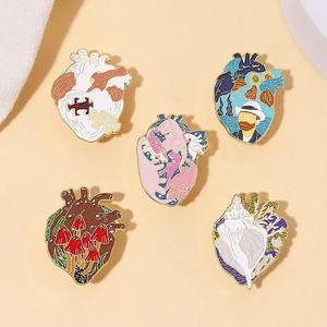 Benutzer definierte Metall Ölgemälde Emaille Pin Pilz Dinosaurier Puzzle Muschel Brosche Orgel Herz Revers Abzeichen Weihnachten National feiertag Fee - Product Image 1