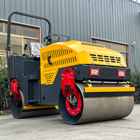 Petit Compacteur Routier Vibratoire à Double Tambour de 0,7 Tonne, 1 Tonne, 1,8 Tonne pour Asphalte, Sol et Béton, Diesel et Essence