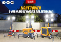 Tour d'éclairage LED 4*400w, mobile, électrique, poussée à la main