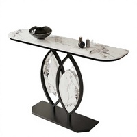 Console de salon, d'entrée ou de couloir, table moderne, écologique, en acier inoxydable doré, meubles de luxe pour la maison
