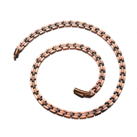Collier magnétique en cuivre pur à 99,99 %, unisexe, chaîne à maillons réglable, motif géométrique, style tendance, énergie et bien-être, pour femme, anniversaire