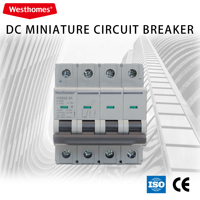 Disjoncteur miniature DC 250V 1P WSB9Z-80 10A-63A en cuivre à haute capacité de coupure pour applications photovoltaïques