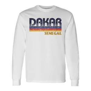 Camiseta de manga larga Dakar Senegal, diseño retro, unisex, talla para adultos - Product Image 1