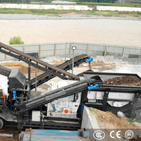 Installation mobile complète de concassage et de criblage de roches et de pierres - Capacité de 50 tph avec concasseur à cône et à mâchoires