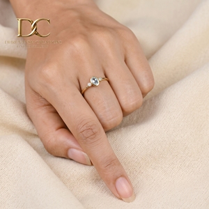 Anillo de Boda Elegante de Diseño en Oro Amarillo Sólido de 14 Quilates con Diamante Cultivado en Laboratorio y Aguamarina, Certificado IGI, Joyería de Lujo para Mujer - Product Image 6