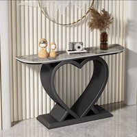 Meuble de style italien d'usine, table avec plateau en marbre, entrée, console moderne en métal