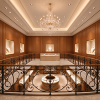 Design d'intérieur de boutique de bijoux de luxe européenne à deux étages, mobilier de présentation sur mesure pour bijouterie et horlogerie