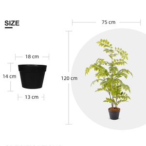 120cm piante artificiali giallo pera piante da interno albero decorativo per casa ufficio soggiorno - Product Image 6