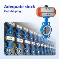 Vanne papillon pneumatique d'arrêt d'urgence en fonte ductile PN16 GGG50, revêtement époxy, siège EPDM, fermeture rapide, action rapide, pour eau
