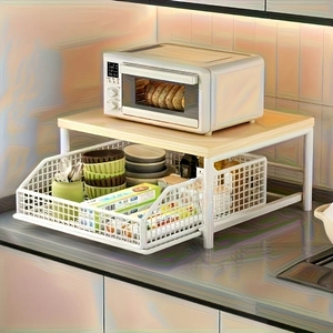 Organizador de Cocina Clásico de Plástico para Ahorrar Espacio, Cesta de Alambre Apilable/Desmontable para Cafetera y Utensilios - Product Image 2