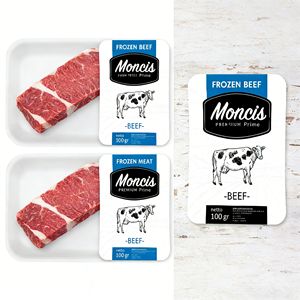 Etiquetas Adhesivas Impermeables de Grado Alimenticio Personalizadas para Supermercados, Carne, Res, Mariscos, Productos Frescos - Product Image 3