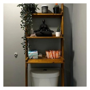 Étagère d'angle 5 niveaux en silicone faite à la main pour rangement au-dessus des toilettes, organisateur de salle de bain, décoration maison minimaliste - Product Image 1