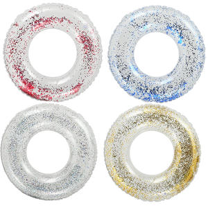 Bouée gonflable transparente à paillettes colorées avec poignées pour enfants, en PVC, directement de l'usine - Product Image 6