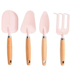 Juego de 4 herramientas de jardinería para niños: pala y rastrillo combinados con mango de madera de haya, ideal para macetas y actividades al aire libre. - Product Image 5