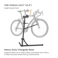 Support de réparation de vélo professionnel LBR01-01, capacité 45 kg, pliable, pour l'entretien des vélos, avec plateau à outils pour vélos électriques