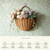Panier de rangement mural en rotin tressé à la main, directement de l'usine, pour la maison, la décoration d'hôtel, pour organiser clés, jouets et articles divers