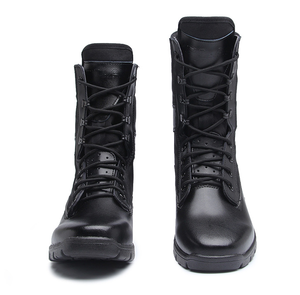 DF1103 -2 Nouvelle Version Bottes d'entraînement noires en microfibre sans logo, bottes de sécurité chinoises respirantes avec manchons - Product Image 4