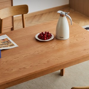 Fangyuan Solid Wood Dining Table Rectangle Cherry Wood Nordic Style Stable Structure Dining Room Furniture - Product Image 2