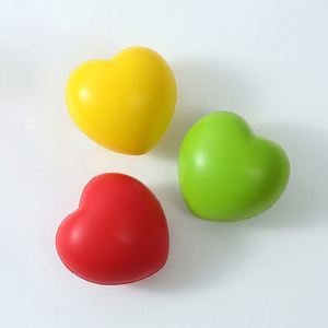 PU Foam Anti Stress Ball Customized <b>Logo</b> Heart Shape Stress Toys - Product Image 4