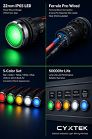 Rangkaian Kabel Lampu Indikator Kabinet 24V LED Bezel Assembly