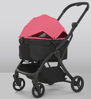 Siège d'auto pratique pour un seul chien Poussette pliable en aluminium pour animaux de compagnie avec panier détachable pour chien Conception séparée pour un voyage facile