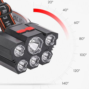 Linterna frontal Golfein de 6 LED de alto brillo, recargable, portátil, para pesca al aire libre, diadema ajustable, carga USB de 2000 mAh - Product Image 4