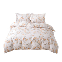 Vente en gros de draps de lit en coton 100% personnalisés avec des fleurs, ensemble de literie 4 pièces, taille twin, taille queen, taille full, super doux