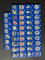 Mahjong bleu moderne portable en acrylique Ivy de 1,26 pouce en stock pour les rassemblements féminins et les jeux de mahjong en plein air