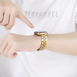 Модный металлический браслет с тремя бусинами для Apple <span class=keywords><strong>Watch</strong></span> ультра 49 мм дизайн женские браслеты из нержавеющей стали для IWatch 10 <span class=keywords><strong>9</strong></span> 8 - Product Image 5