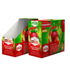 Biểu tượng tùy chỉnh in kraft giấy các tông sóng hiển thị Thùng carton có thể gập lại Tear-off kẹo Khay hộp thực phẩm - Product Image 3